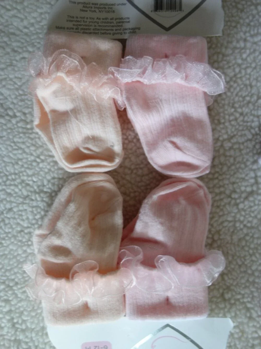 12 New Pairs of Infant Baby Girl Dress Fancy Ruffles White Pink Socks